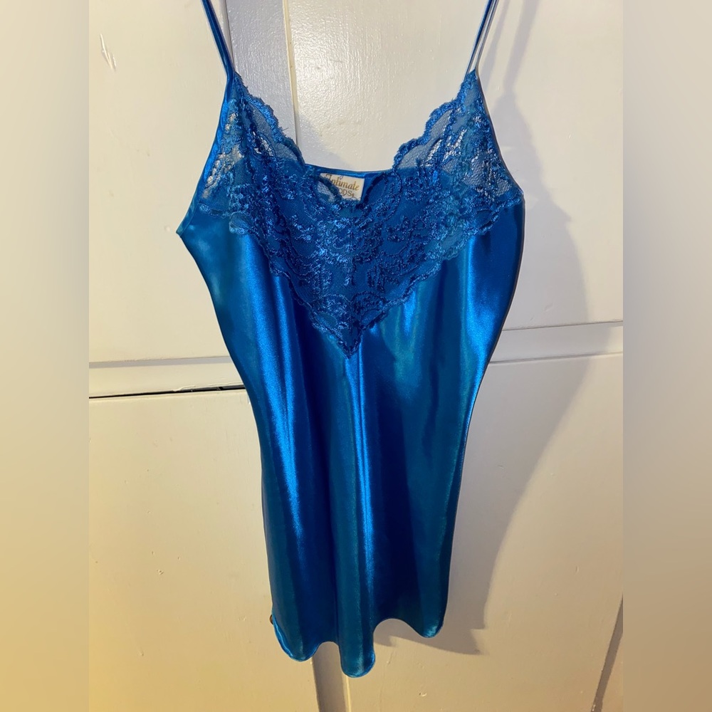 VINTAGE ROYAL BLUE SLIP DRESS